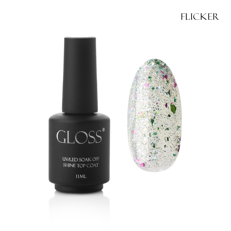 GLOSS Shine top coat Flicker toplar, 11 ml